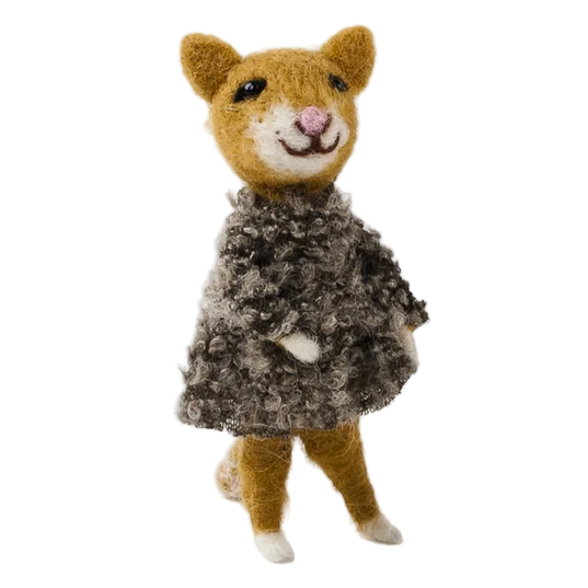 Felted Cashmere Cat Ornament
