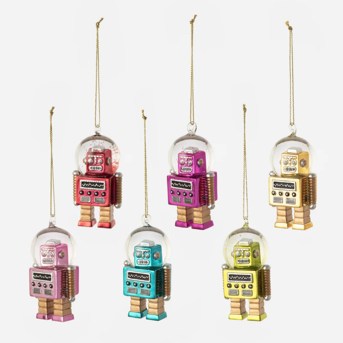 Robot Snow Globe Ornaments