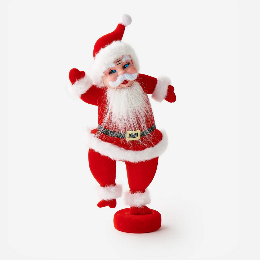 Flocked Dancing Santa