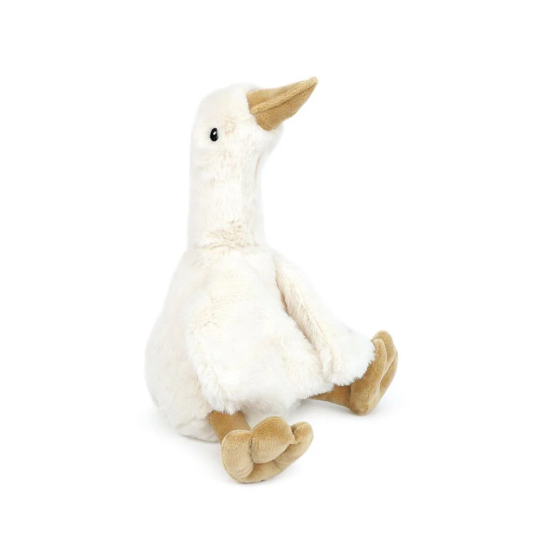Plush toy goose on a white background