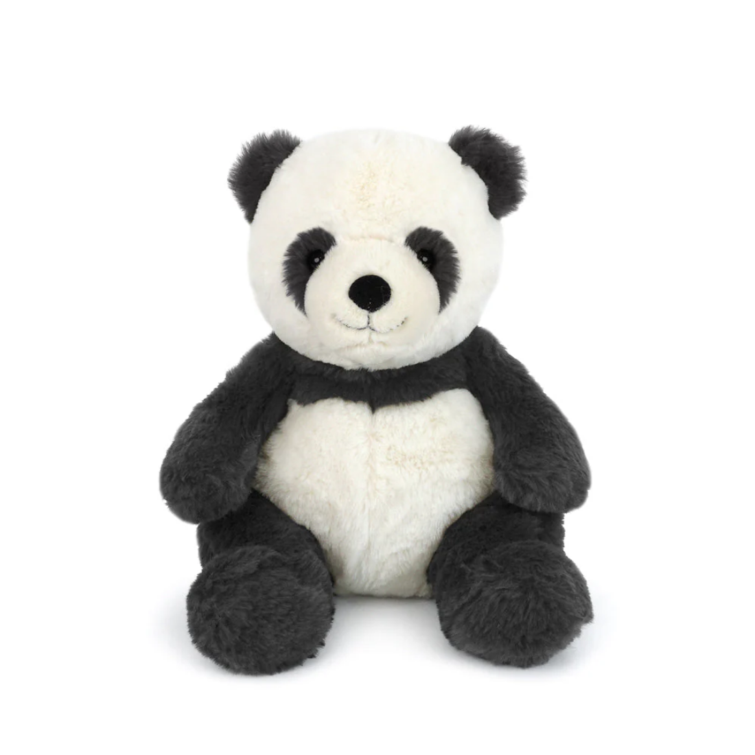 Stuffed panda toy on a white background