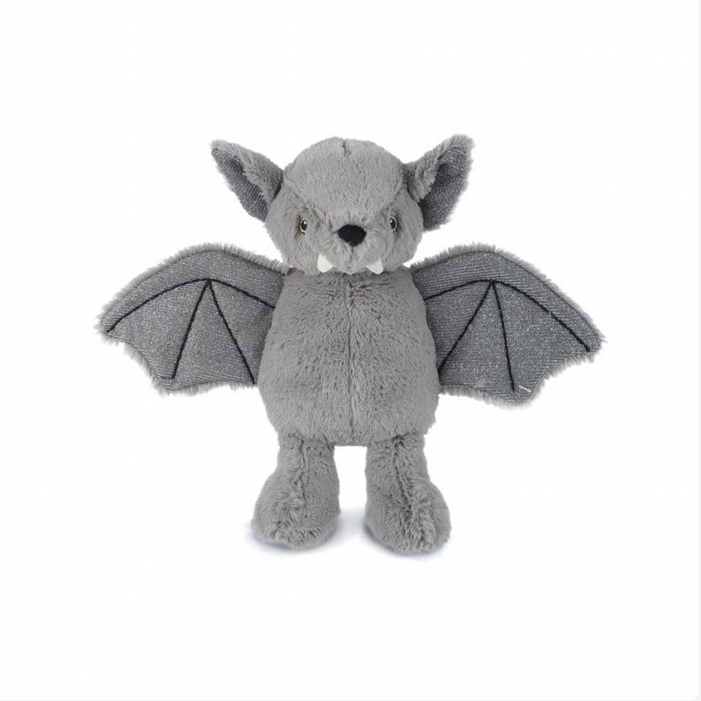 Plush toy bat on a white background