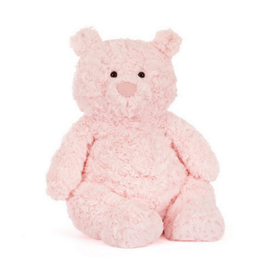 Pink teddy bear on a white background with 'New In' label.