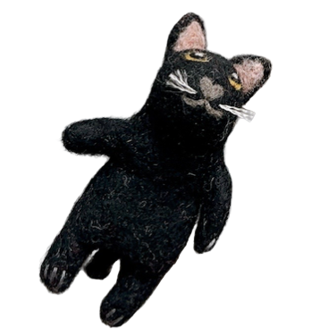 Felt Finger Puppet - Black Cat