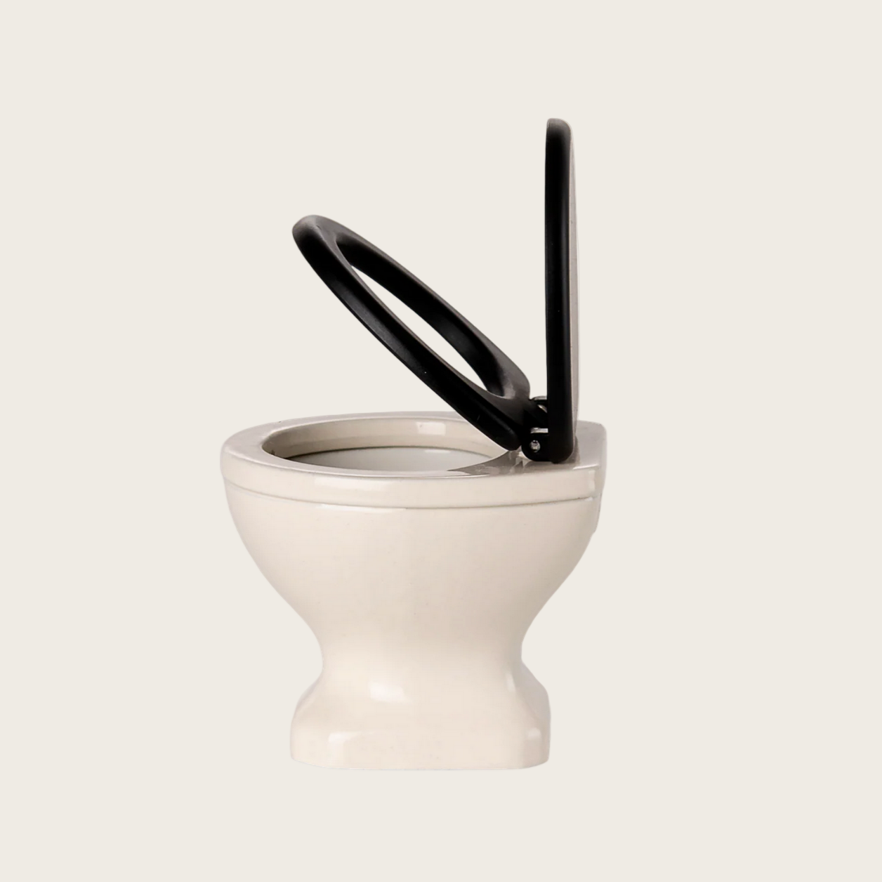White and black toilet 