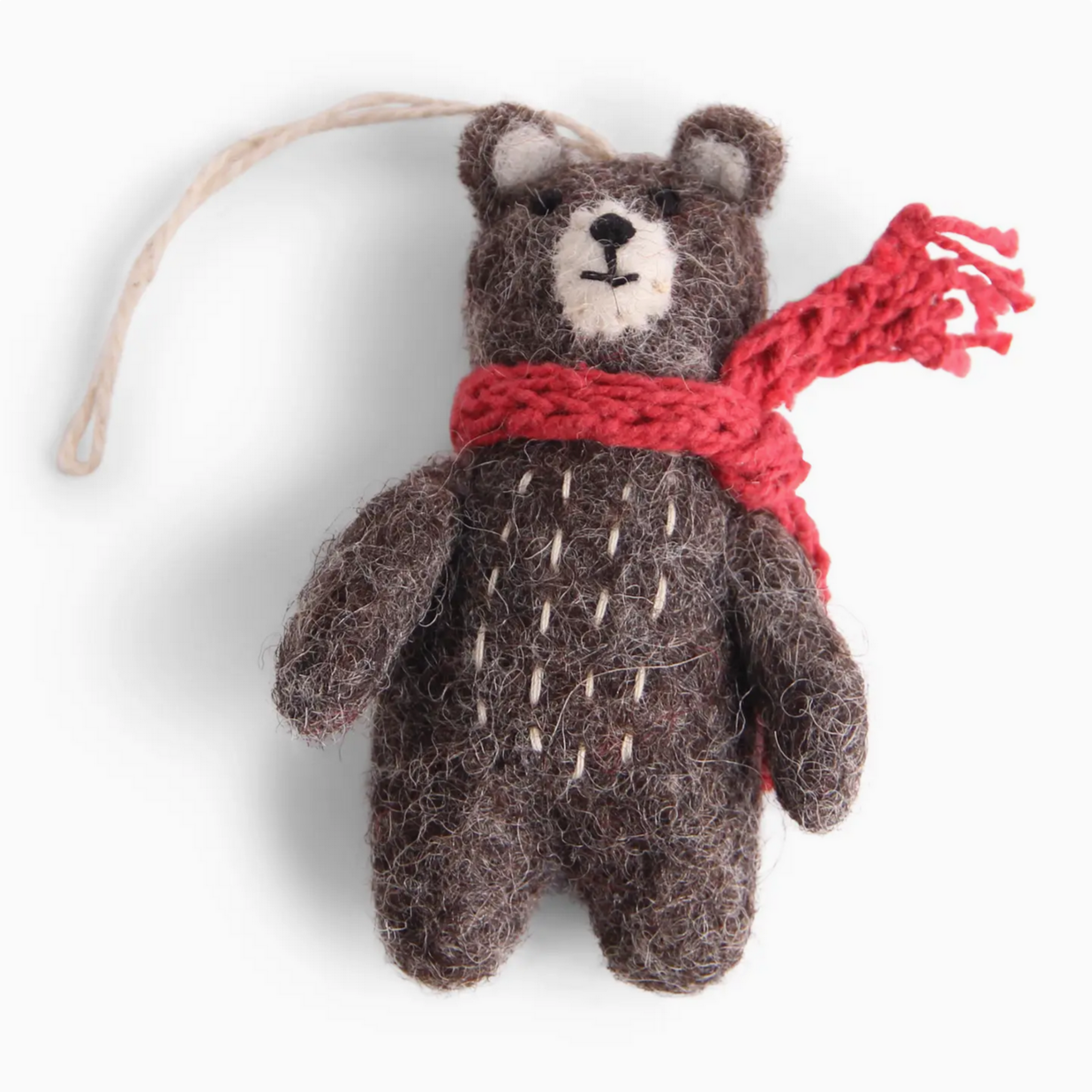 Mini Bear Grey with Red scarf