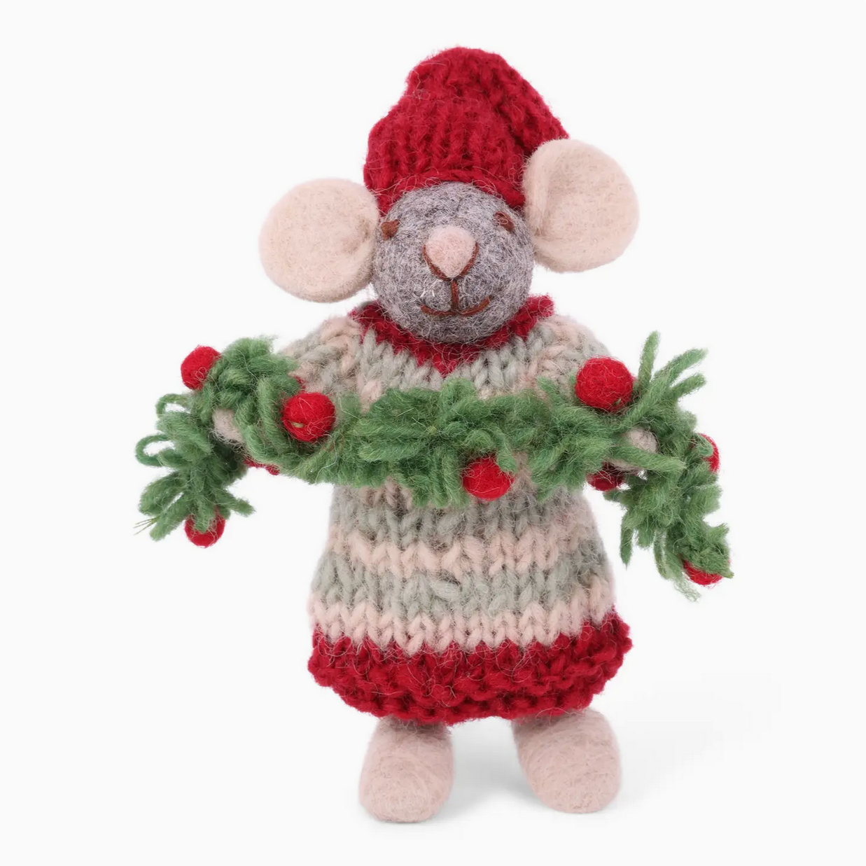 Small Grey Mouse with Garland
