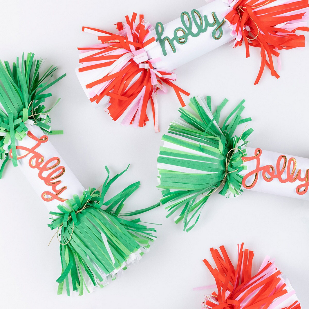 Jolly Holly Fringe Crackers (x6)