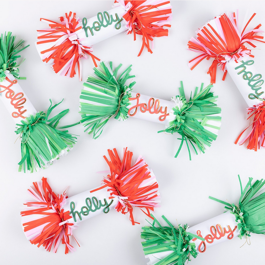 Jolly Holly Fringe Crackers (x6)