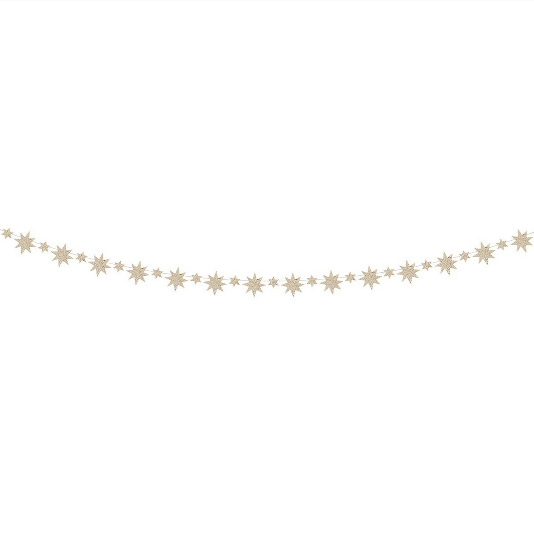 Star-shaped garland on a white background