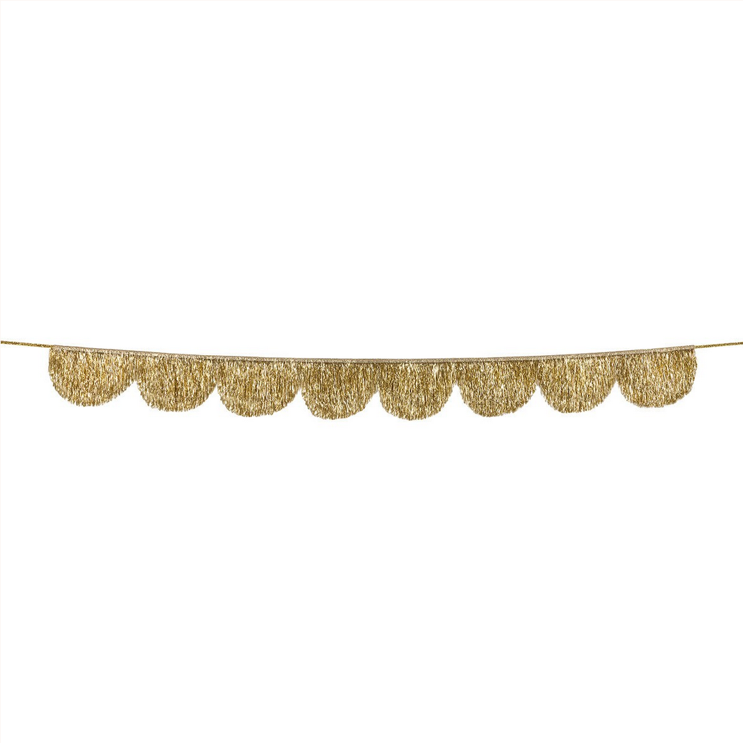 Gold Tinsel Scallop Garland