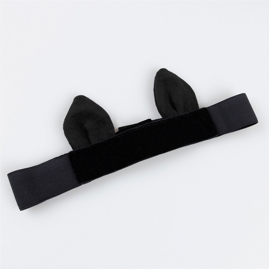 Black headband with bunny ears on a white background