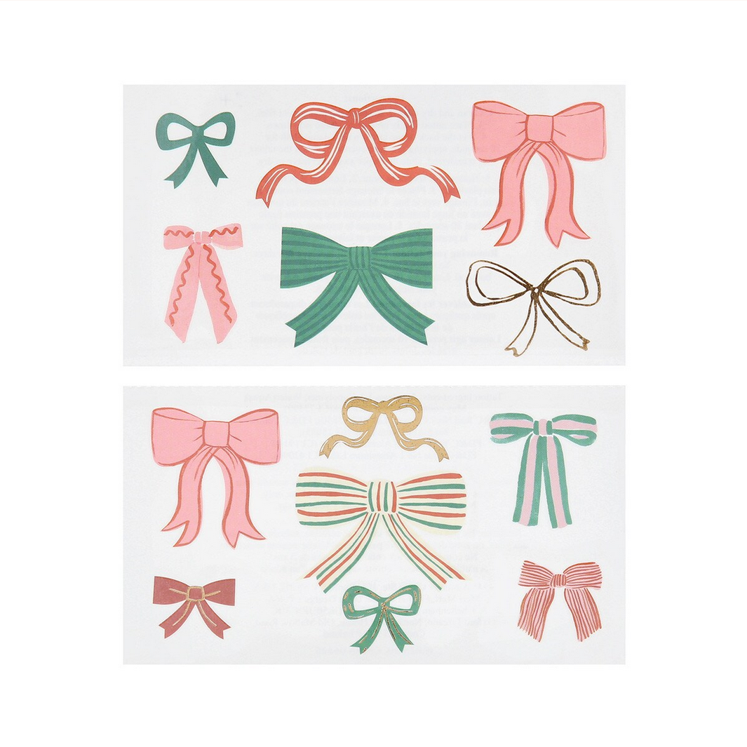 Set of colorful bow illustrations on a white background