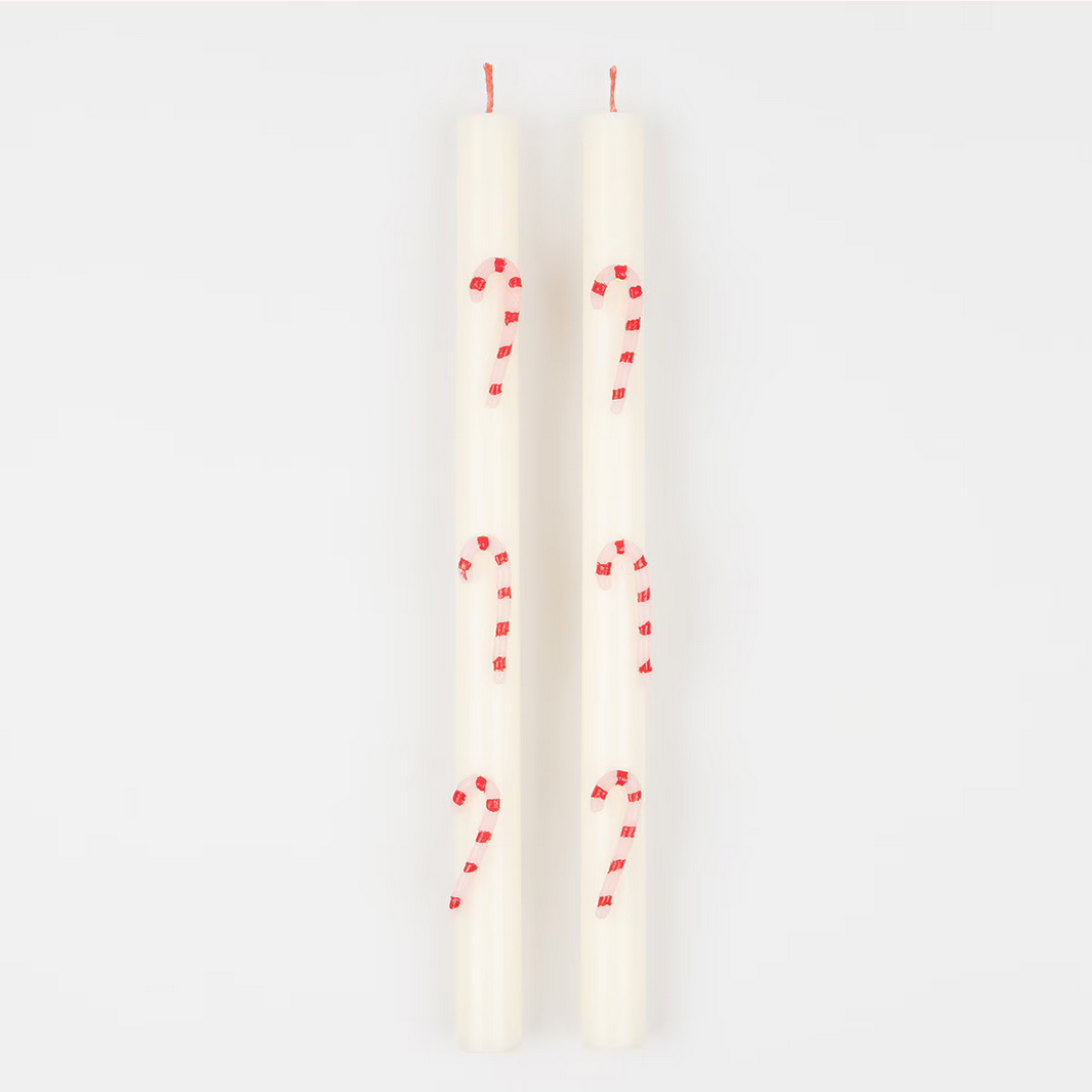 Candy Cane Table Candles (x2)