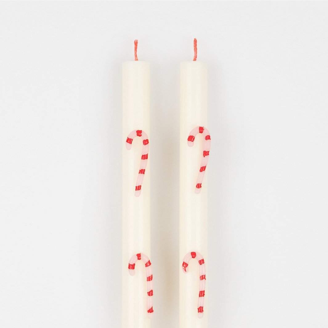 Candy Cane Table Candles (x2)