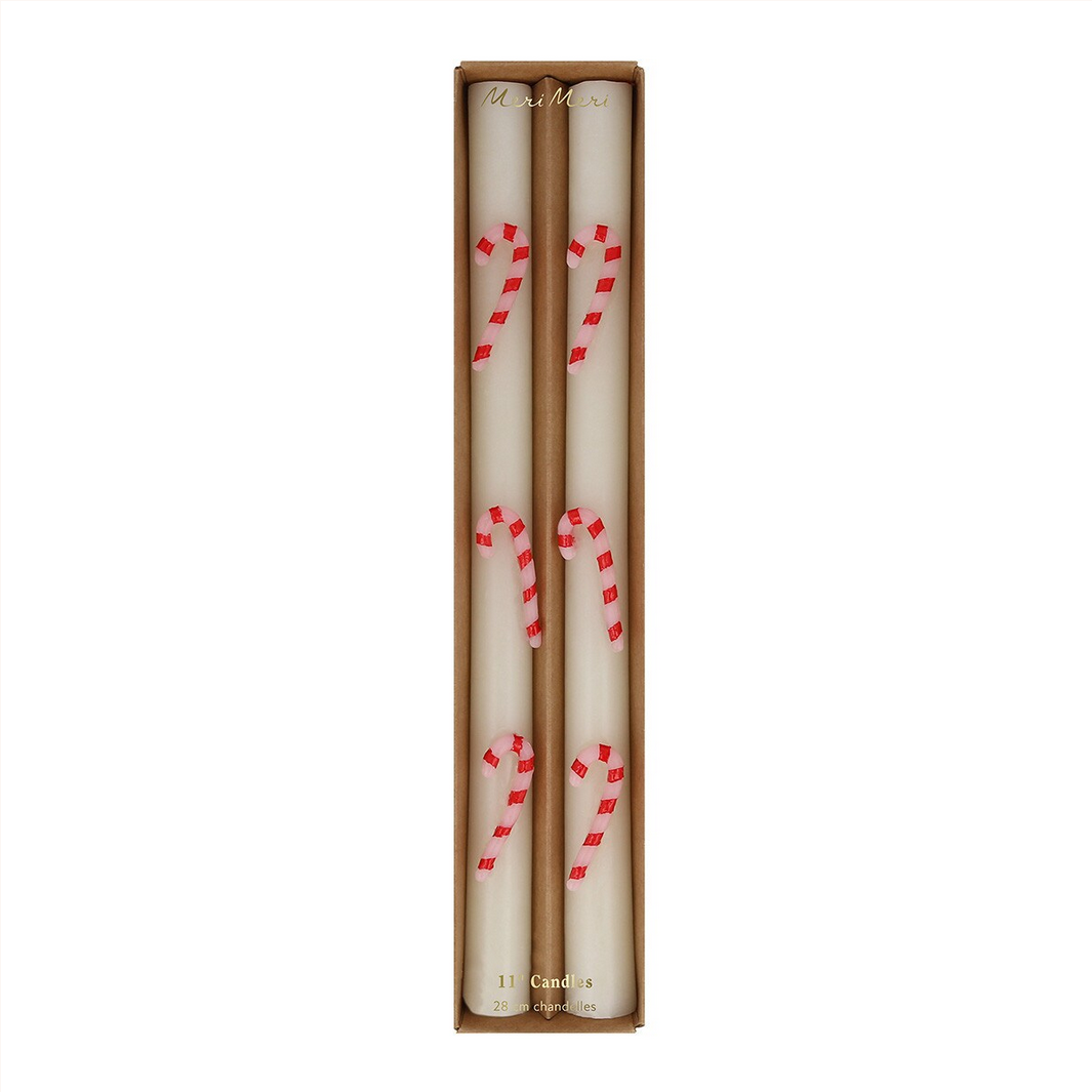 Candy Cane Table Candles (x2)