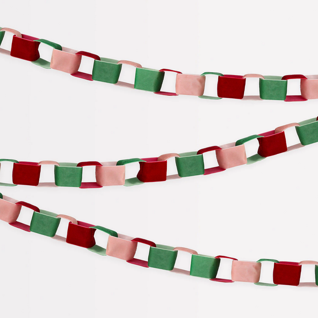 Colorful paper chain on a white background