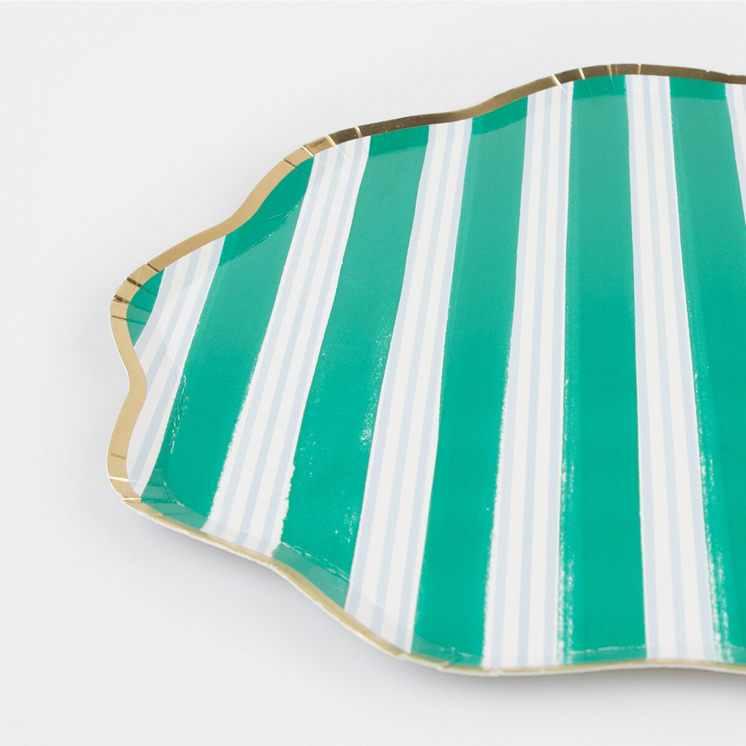 Festive Stripe Dinner Plates (x8)