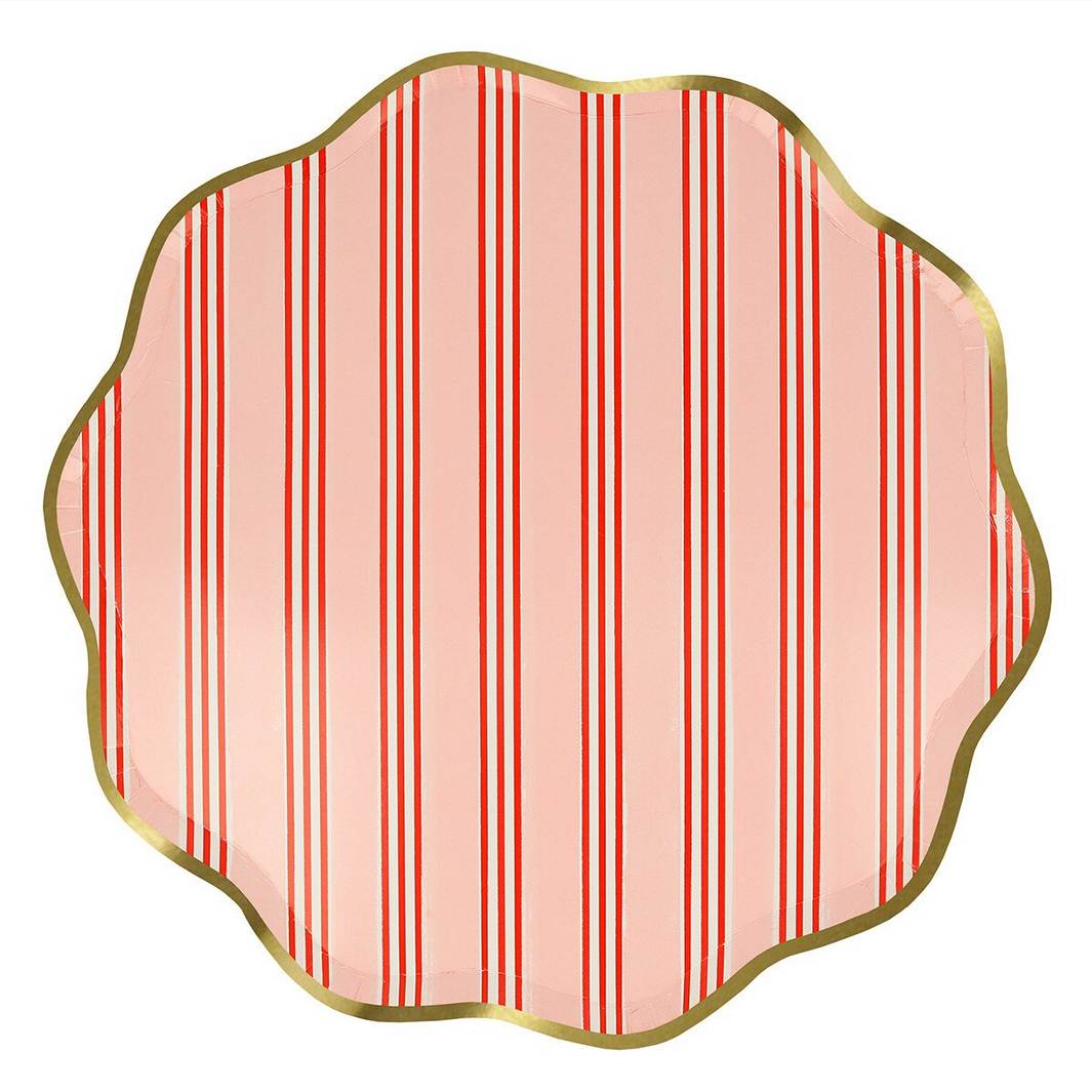 Festive Stripe Dinner Plates (x8)