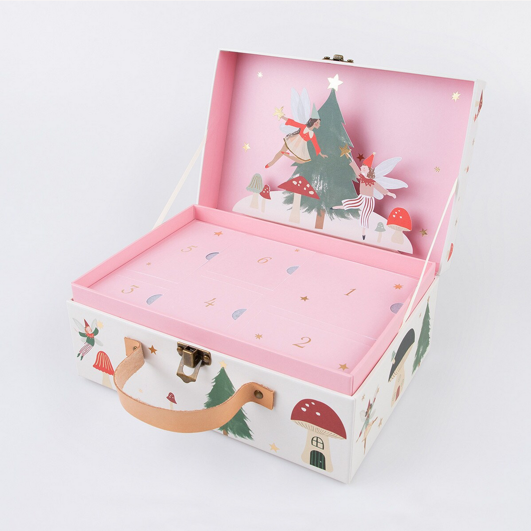 Decorative jewelry box with fairy design on a white background