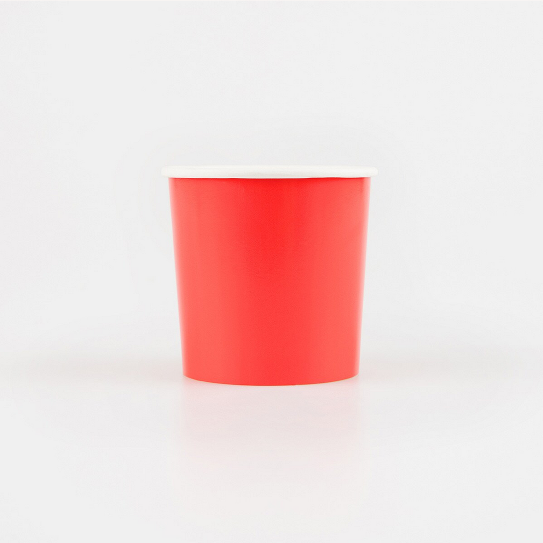 Red cup on a white background