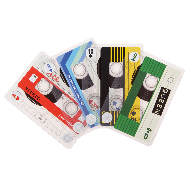 Five cassette tape designs on a white background