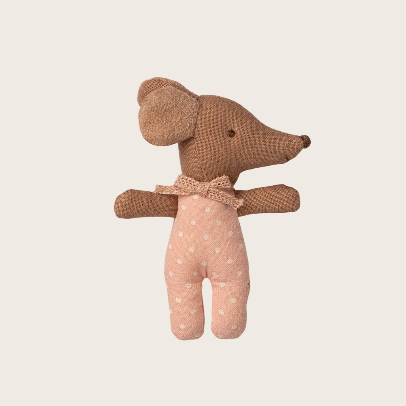 Stuffed toy mouse with 'Maileg' branding