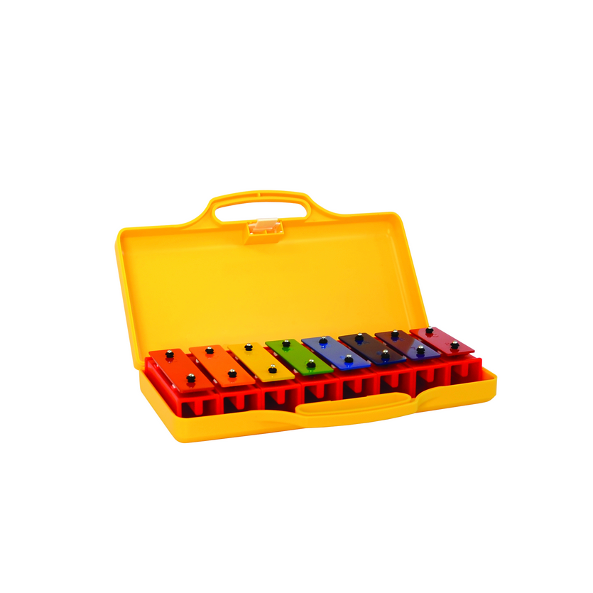 8-note resonator set in a yellow case