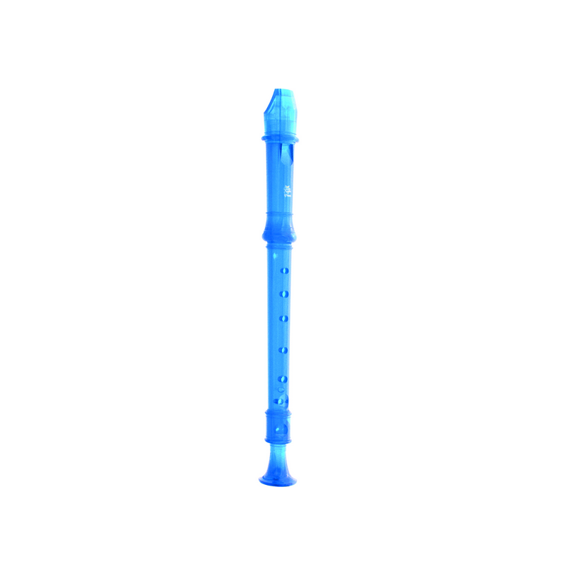 Blue recorder on a white background 