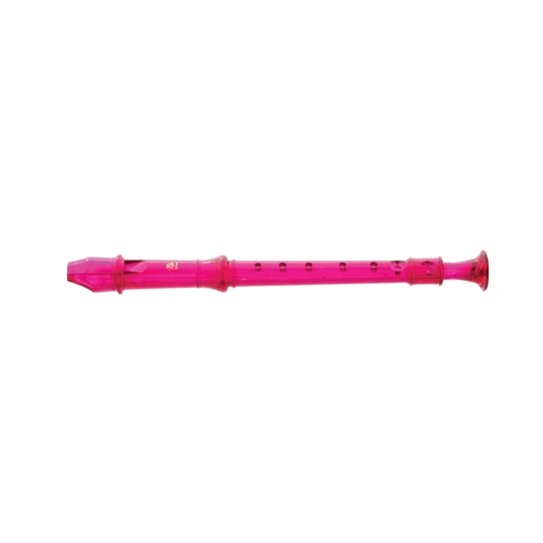 Pink recorder on a white background
