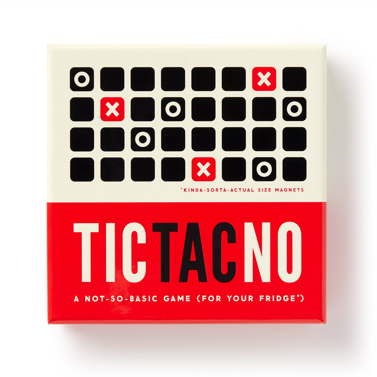 Tic Tac No game box with magnetic design on a white background