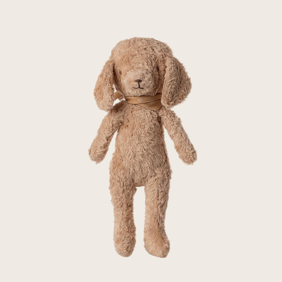Plush toy dog on a beige background