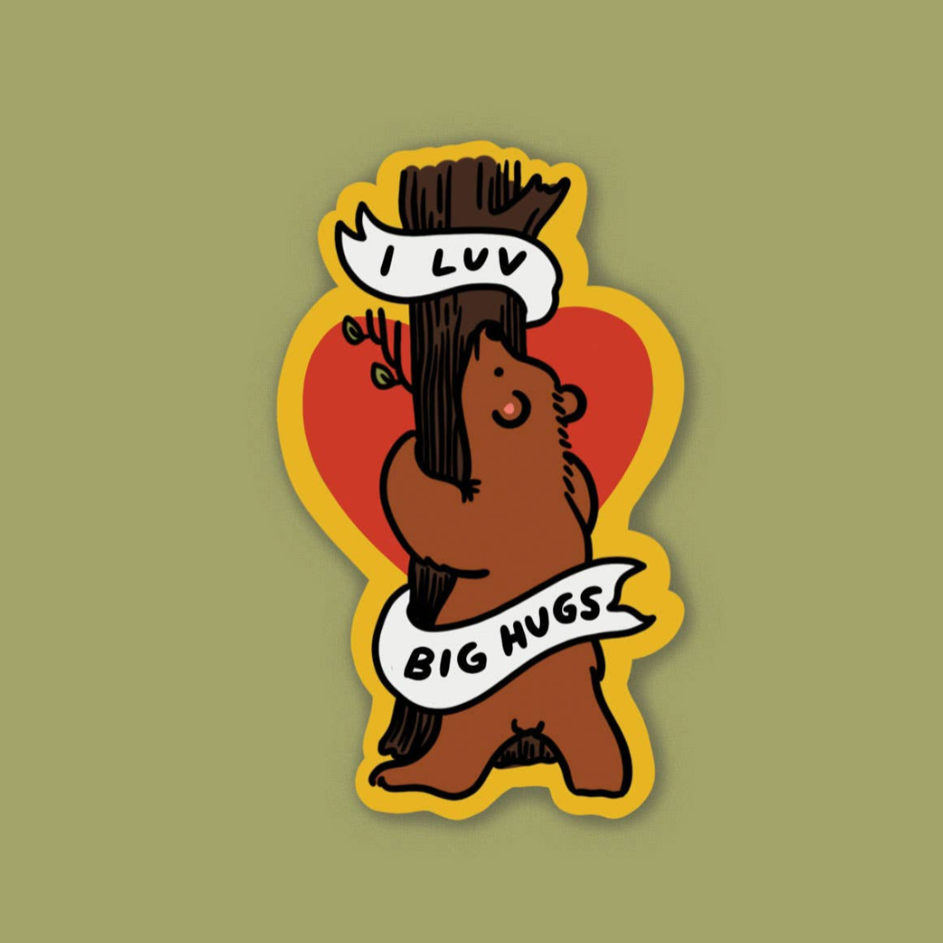 Illustration of a bear with text on a beige background