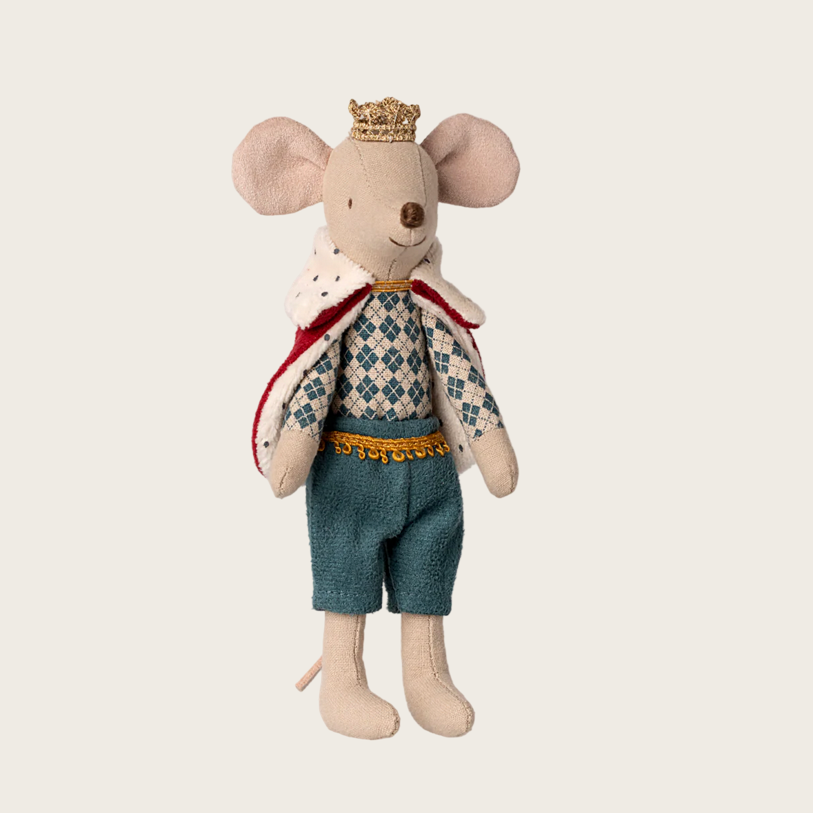 Stuffed toy mouse with a crown 