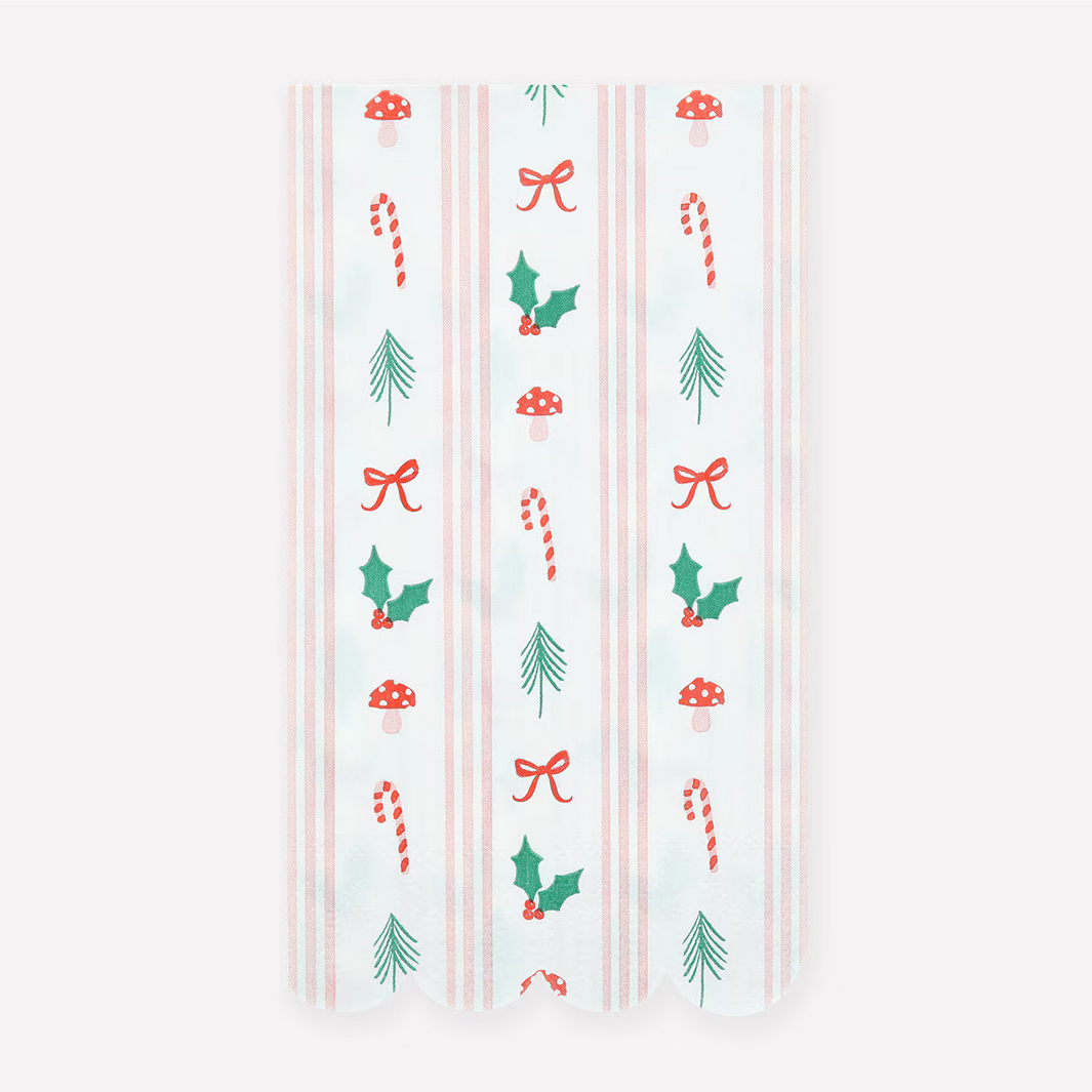 Festive Icon Stripes Guest Towels (x16)