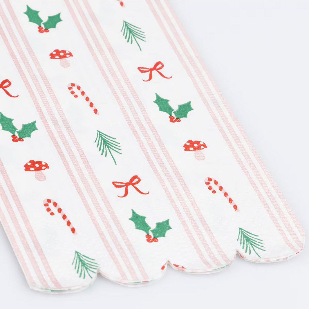 Festive Icon Stripes Guest Towels (x16)