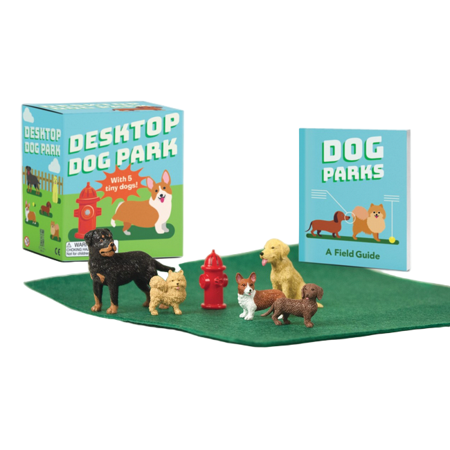 Miniature dog park set with boxes
