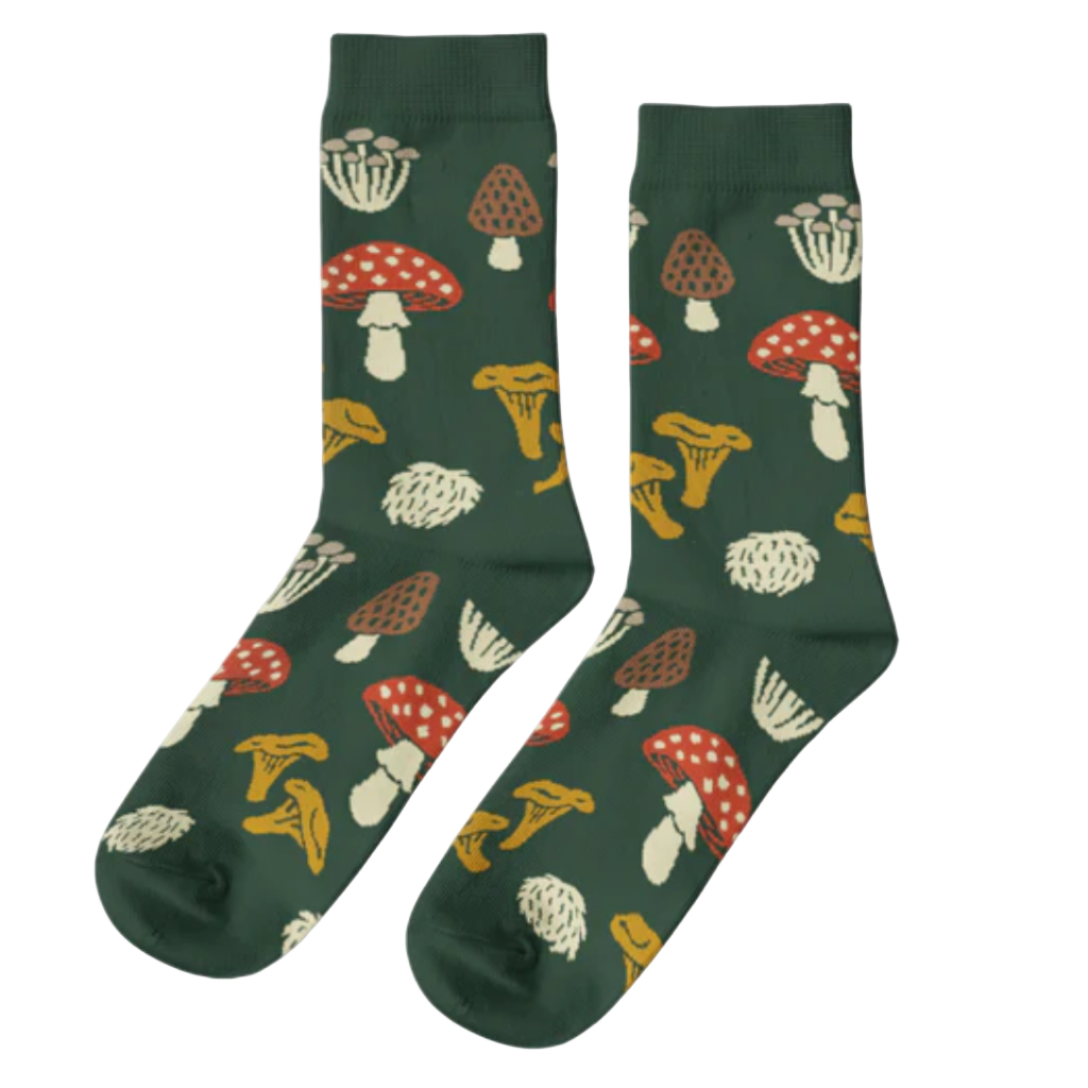 Forest Fungi Crew Socks - Large