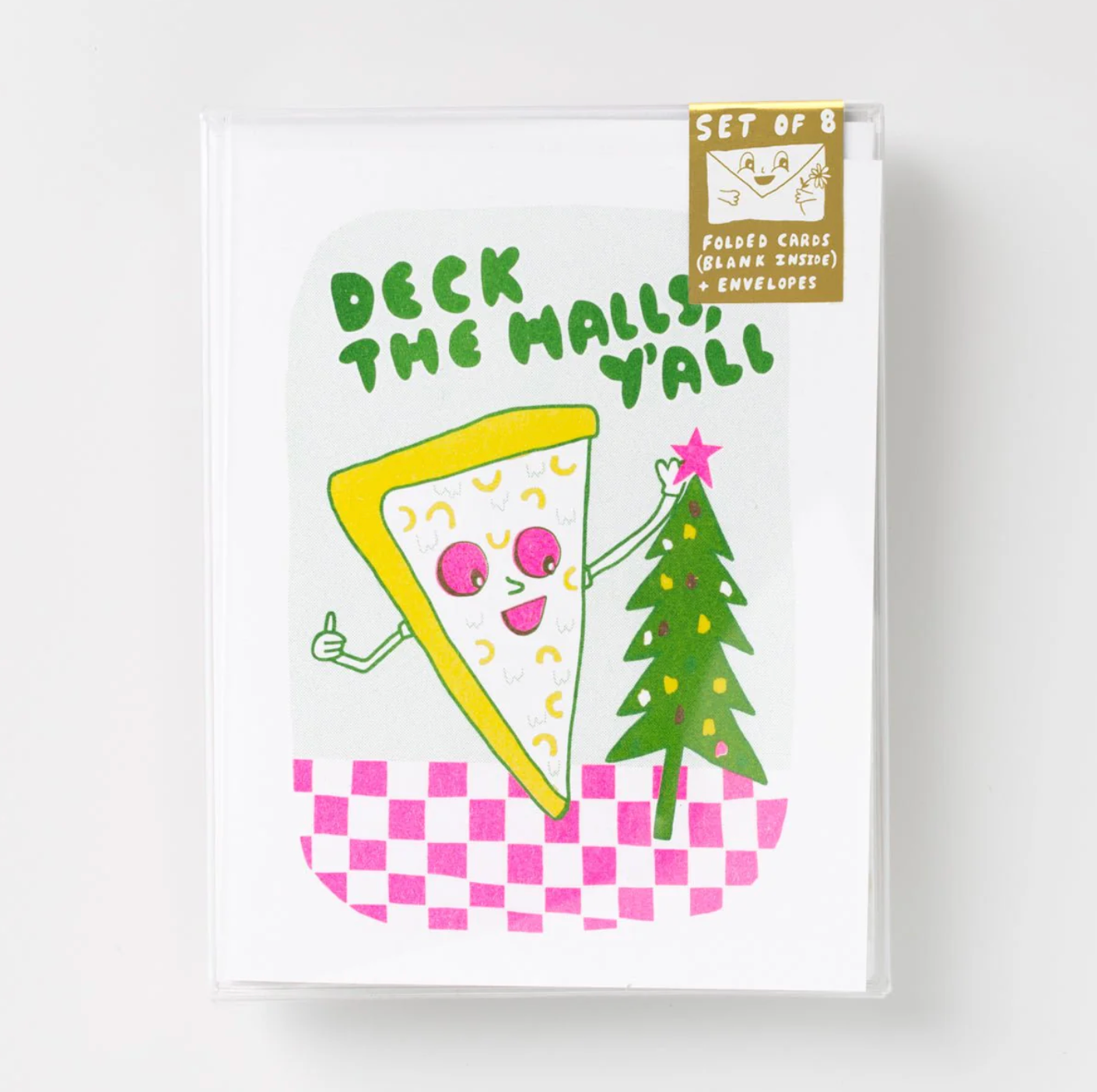 Deck The Halls Pizza - Risograph Card Set (8pk)