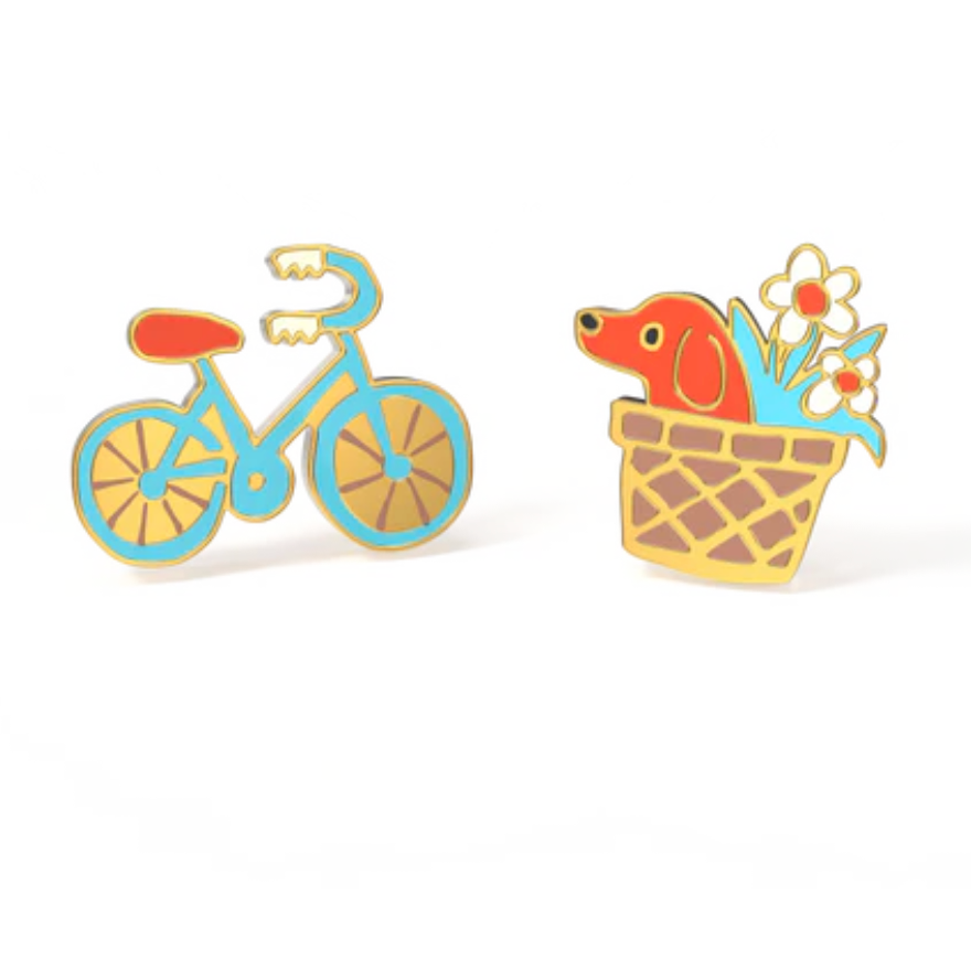 Bike & Basket Earrings