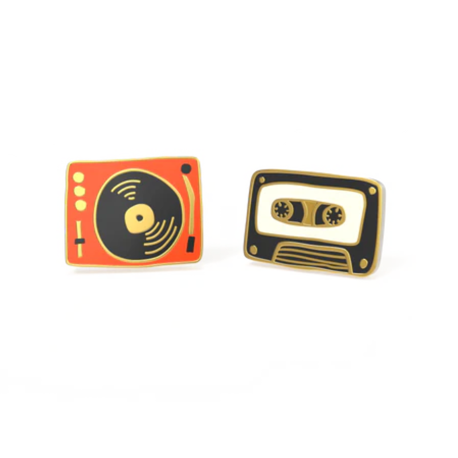 Record Player & Tape Earrings