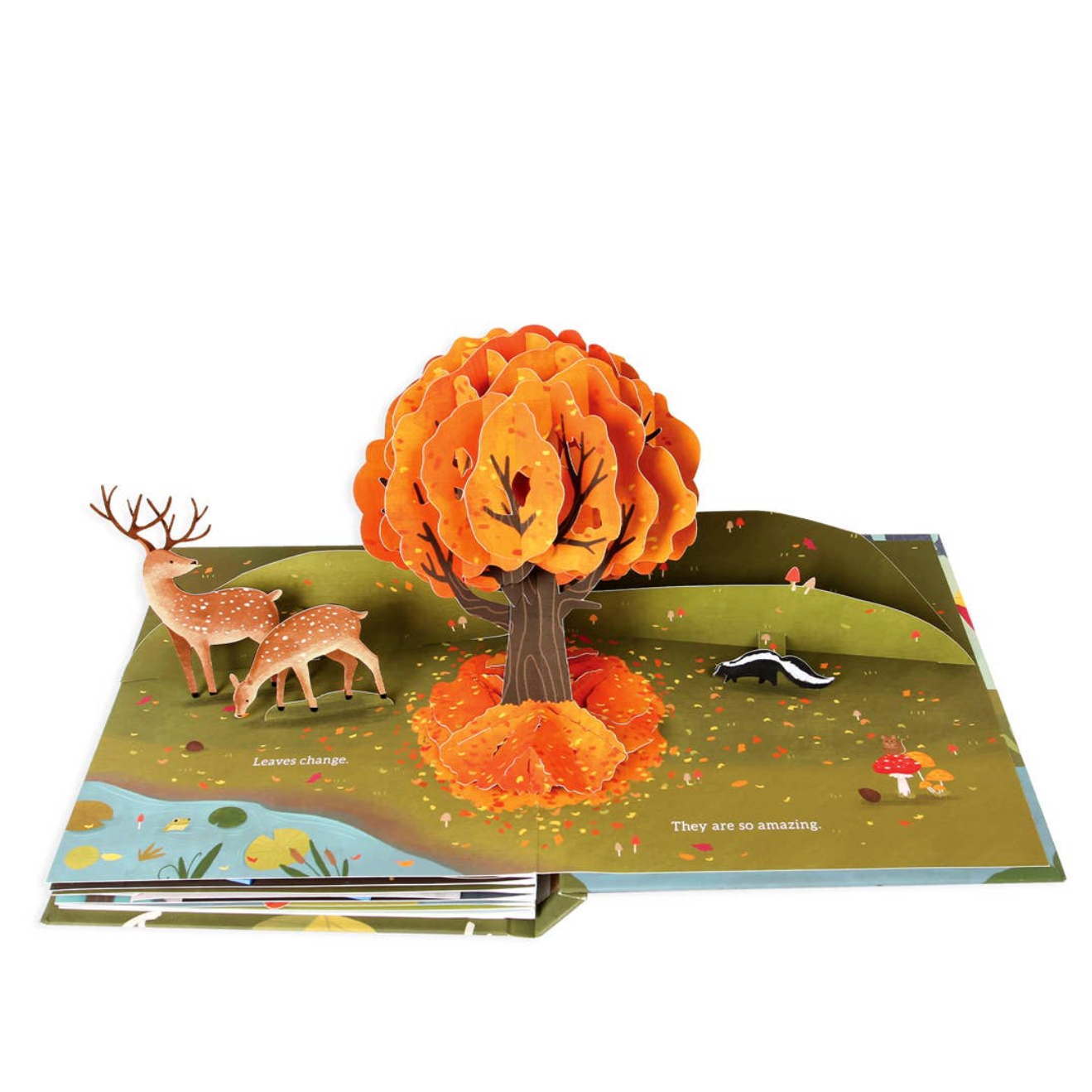 Pop-up book with a tree and animals 