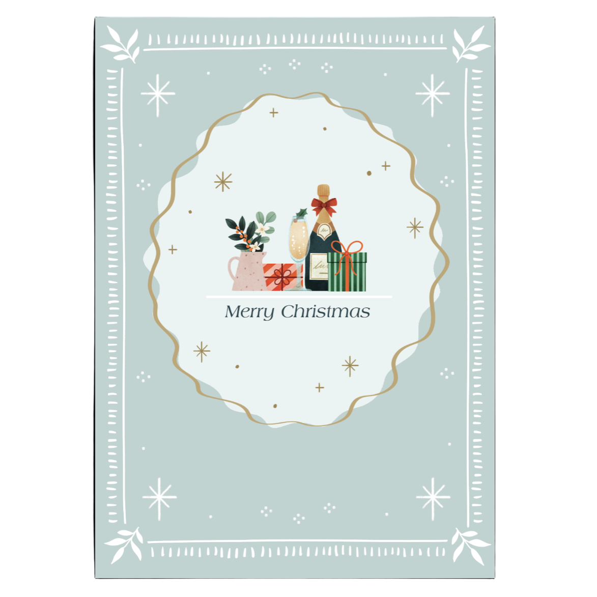 Holiday Festive Bar Cart Pop-up Card with Gold Foil