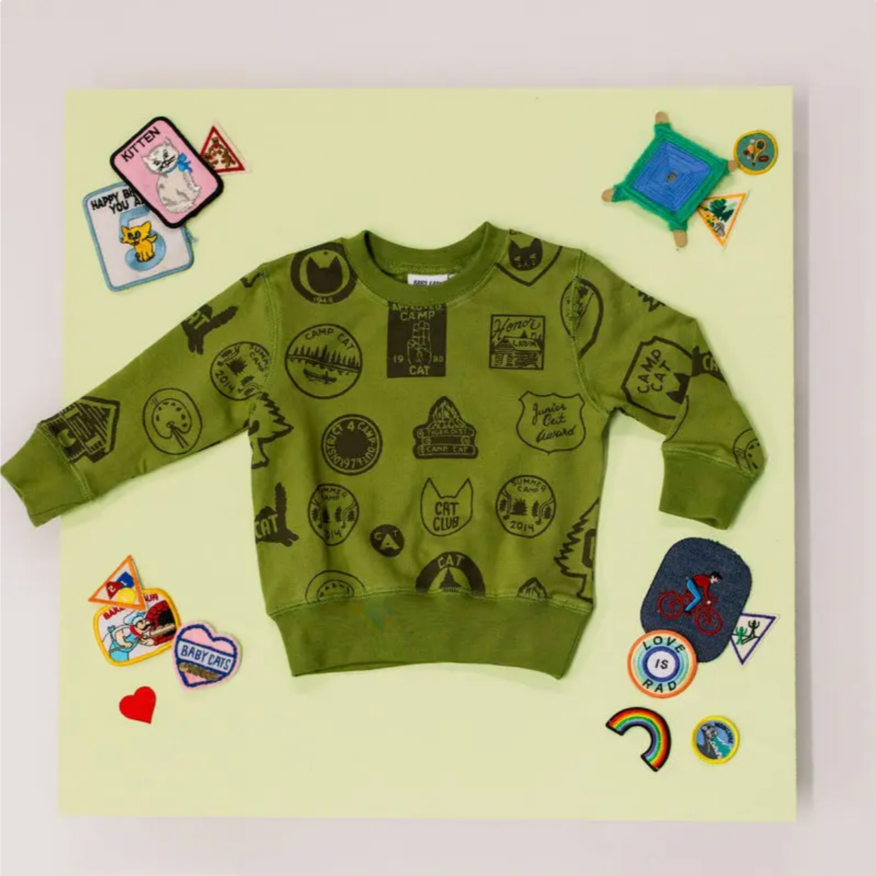 Kids Camp Cat Sweatshirt