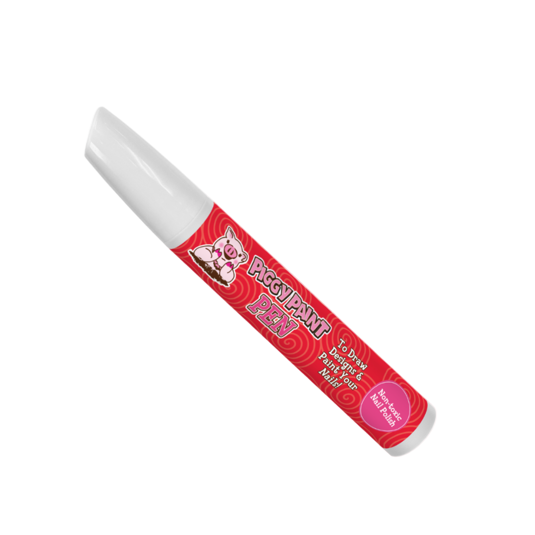 Red and white marker with text on a white background