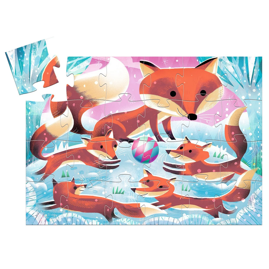 Children's puzzle with fox design on a white background