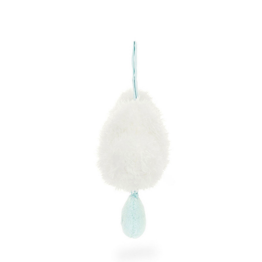 White cloud-shaped musical pull with a blue accent on a white background