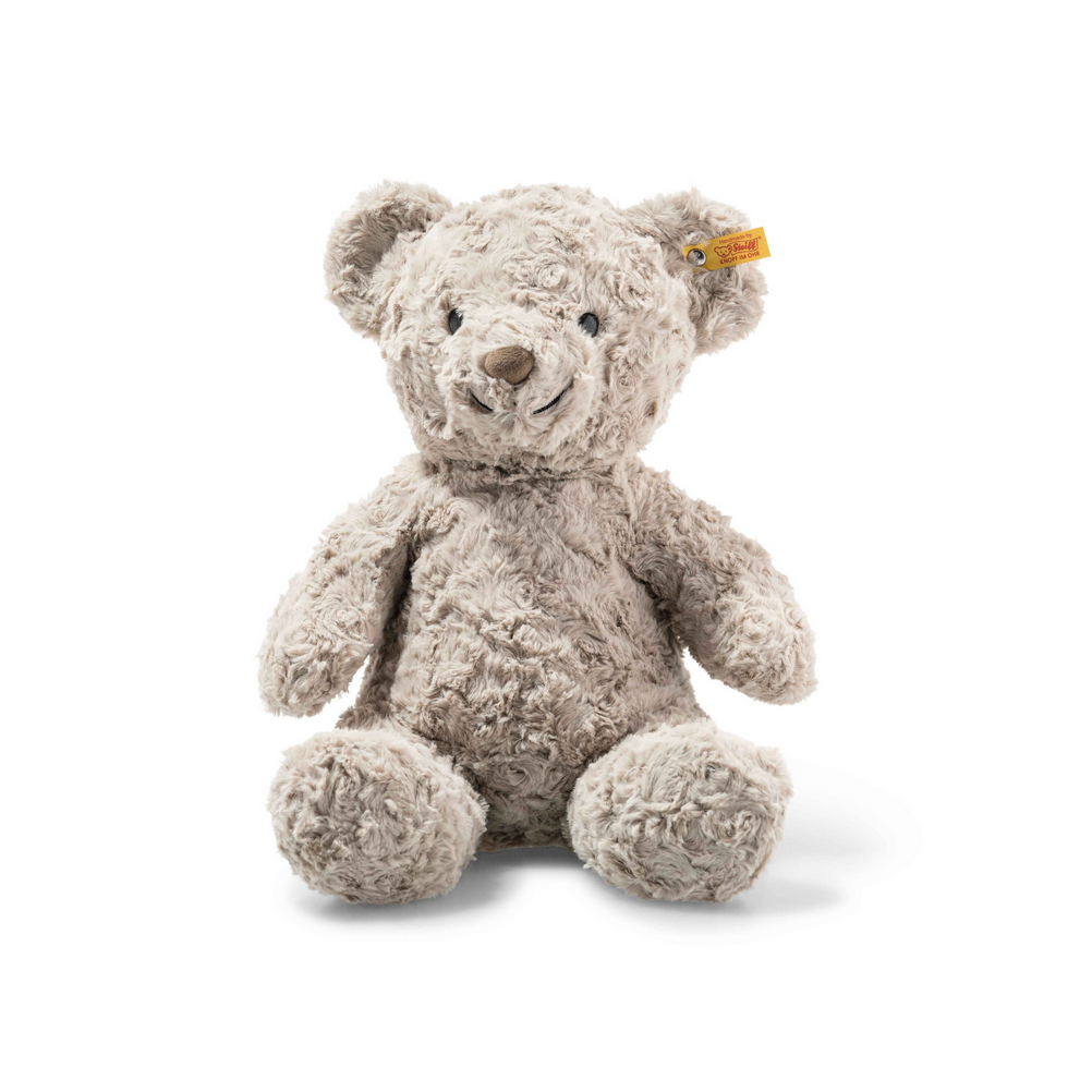 Stuffed teddy bear on a white background