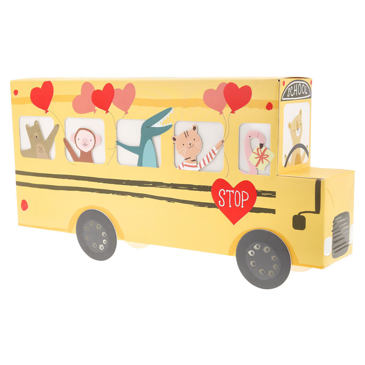 School Bus Valentine's Cards & Bracelets Set (x 12)