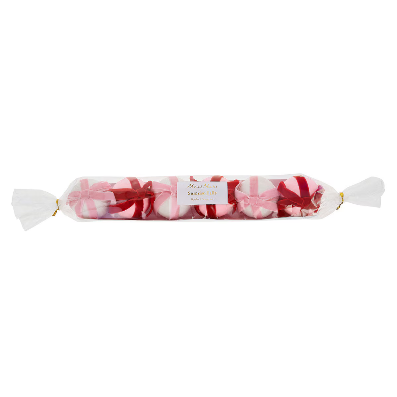 Red & Pink Velvet Bow Surprise Balls (6pk)